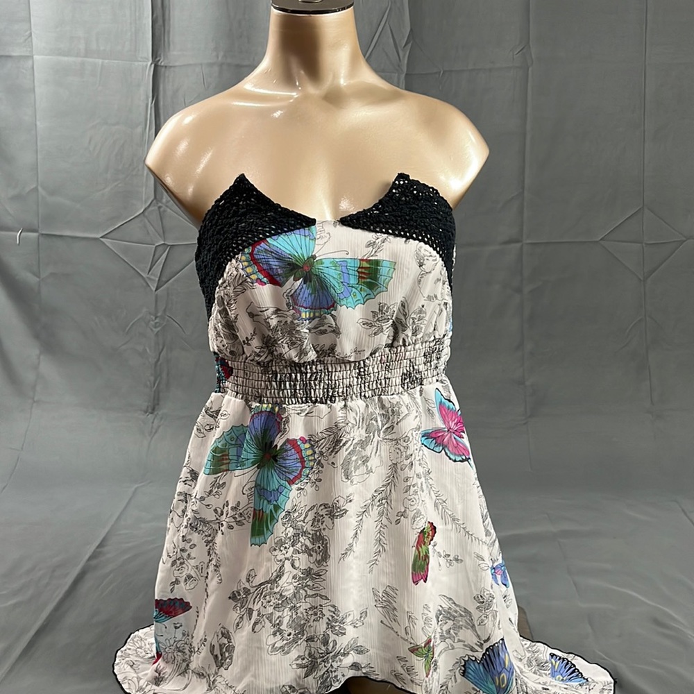 Bisou Bisou Butterfly Frill Tube Top | XS